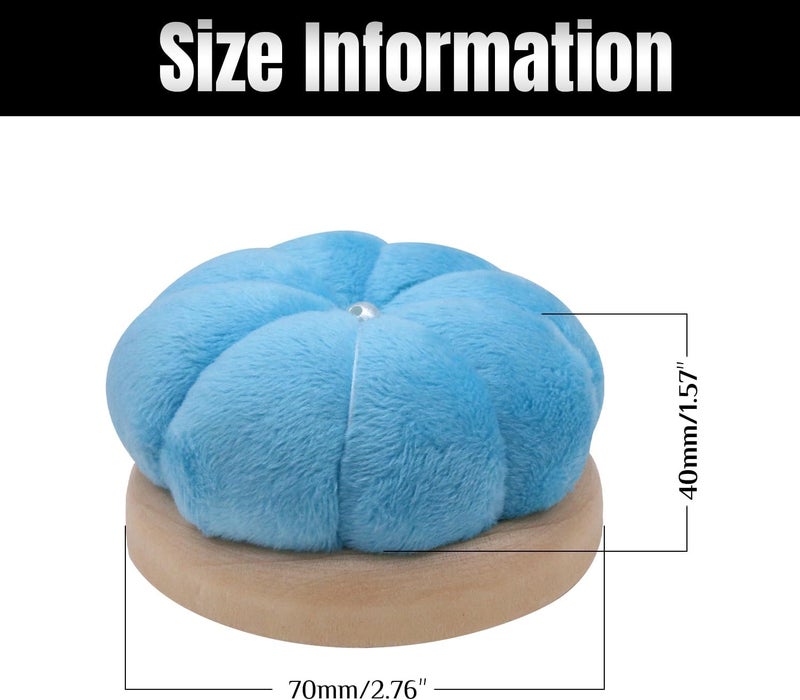 Uxney Pin Cushion,Wooden Sewing Pin Cushion Pincushion Needle Cushion for Sewing Quilting Needlework DIY Crafts(Sky Blue,2 PCS) - Image 2